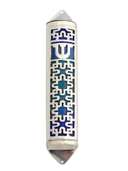 מזוזה מודרנית צבעונית עשויה כסף סטרלינג , אבי נדב מזוזה